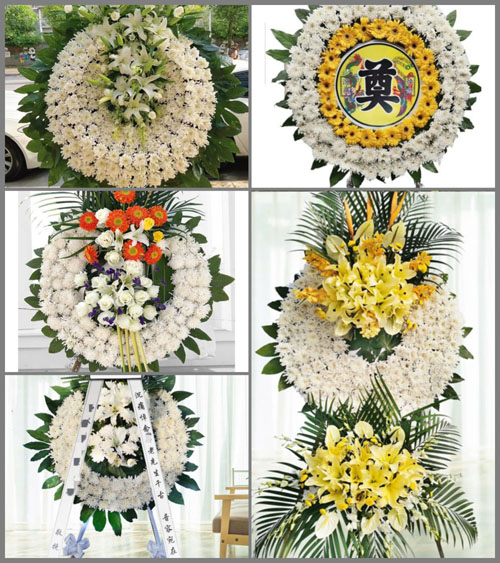 山东青岛莱西市沽河街道早朝村花圈速递